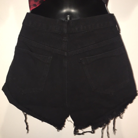 PRINCESS POLLY- Black Denim Shorts - Picture 3 of 4